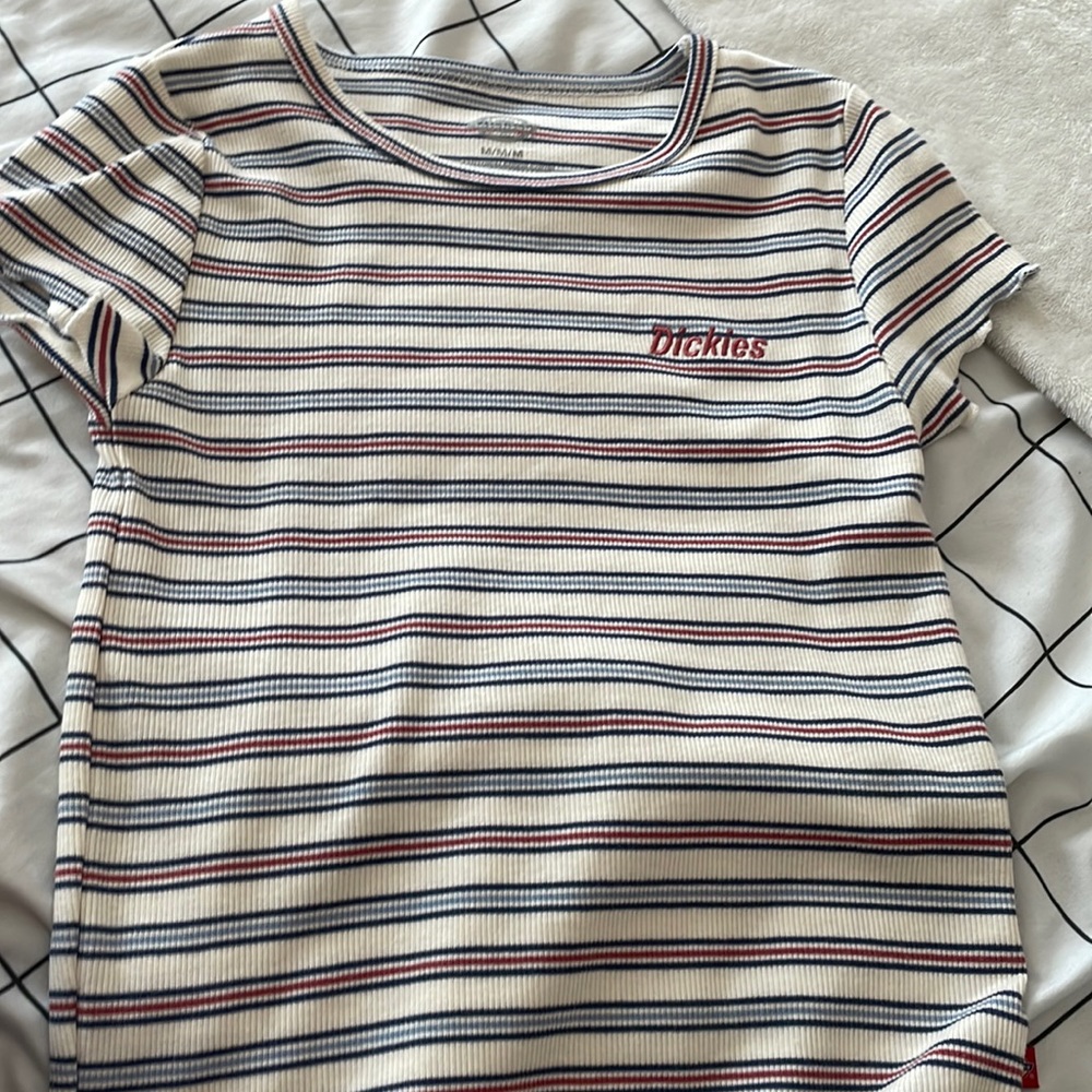 Dickies brand new stripe top. Ruffle sleeve